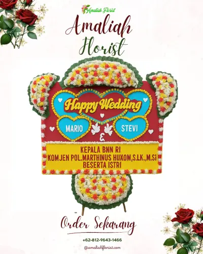 Karangan Papan Bunga Pernikahan di Pandanarum